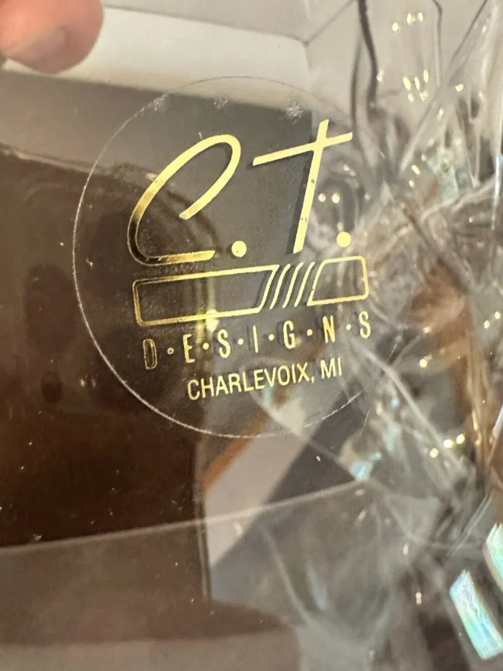 1992 VTG Hand Signed Modernist Lucite Handkerchief Napkin Holder by C.T. Design